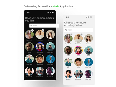 Onboarding Screen for a Music App design music onboarding search spotify ui ux