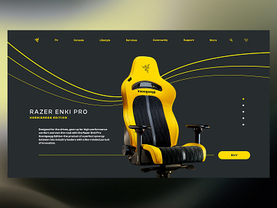 Razer Product Hero Page Concept concept design gaming gaming chair hero heropage koenigsegg product page razer ui ux web webdesign website design