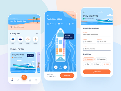 Cruise Booking App Design app booking ship ui uiux ux