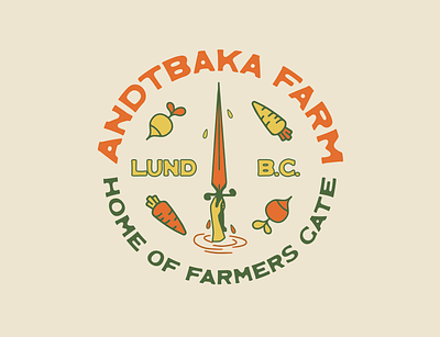 Andtbaka Farm Logo branding farm graphic design illustration logo produce retro