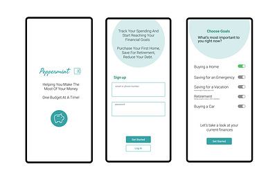 Goals Budget App ux ux design