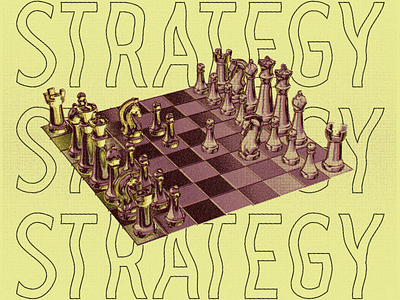 Big Picture Buy-In 3d modeling blender chess halftone illustrator risograph zine