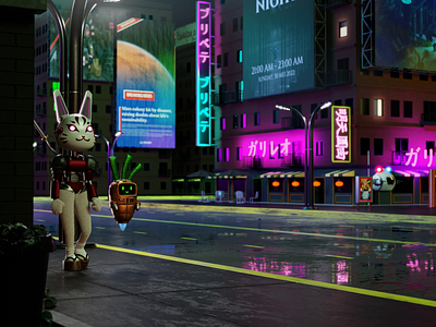 Usagi Robotto 3d 3d animation 3d modeling animation blender character character design design rendering