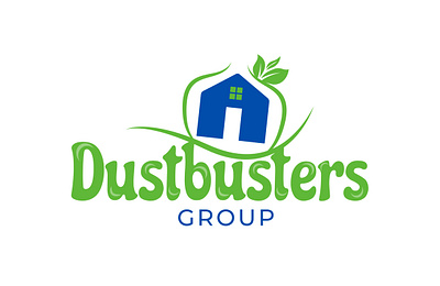 Dusbuster group branding graphic design green home house clean leaves logo