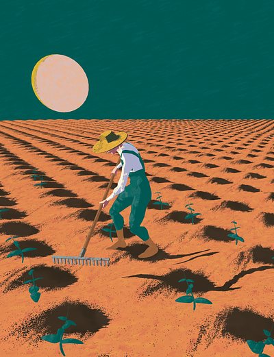 Don't Give Up 3d farmer illustration npr sad