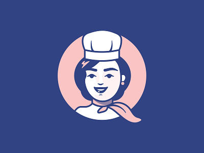 Ms. Q Bakeshop art bakery brand branding cartoon cute graphic design illustration logo person woman
