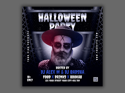 Halloween party flyer halloween background poster pumkin