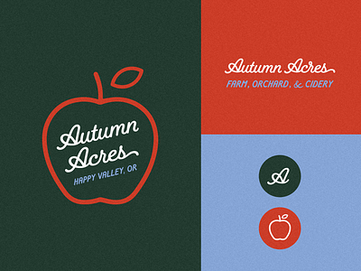 Autumn Acres Farm, Orchard, & Cidery Branding apple logo autumn acres autumn logo brand identity fall logo farm branding farm logo logo design nature brand orchard branding orchard logo outdoor outdoor brand retro farm