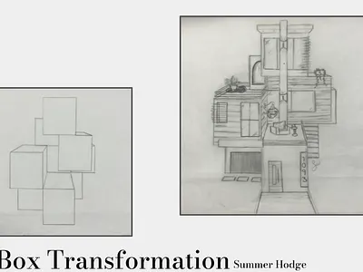 1PP Box Transformation Idea architecture drawing graphic design