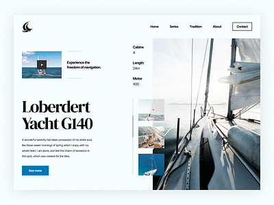 Boat Yacht Shop Shipyard Website Landing Page Inspiration above the fold boat design elegant landing minimal shipyard ui ux website yacht