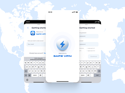 SafeVPN - iOS & Android Design Application app authorization design design vpn etnocode ios login mobile app mobile application mobile vpn registration ui vpn vpn mac vpn main vpn secure