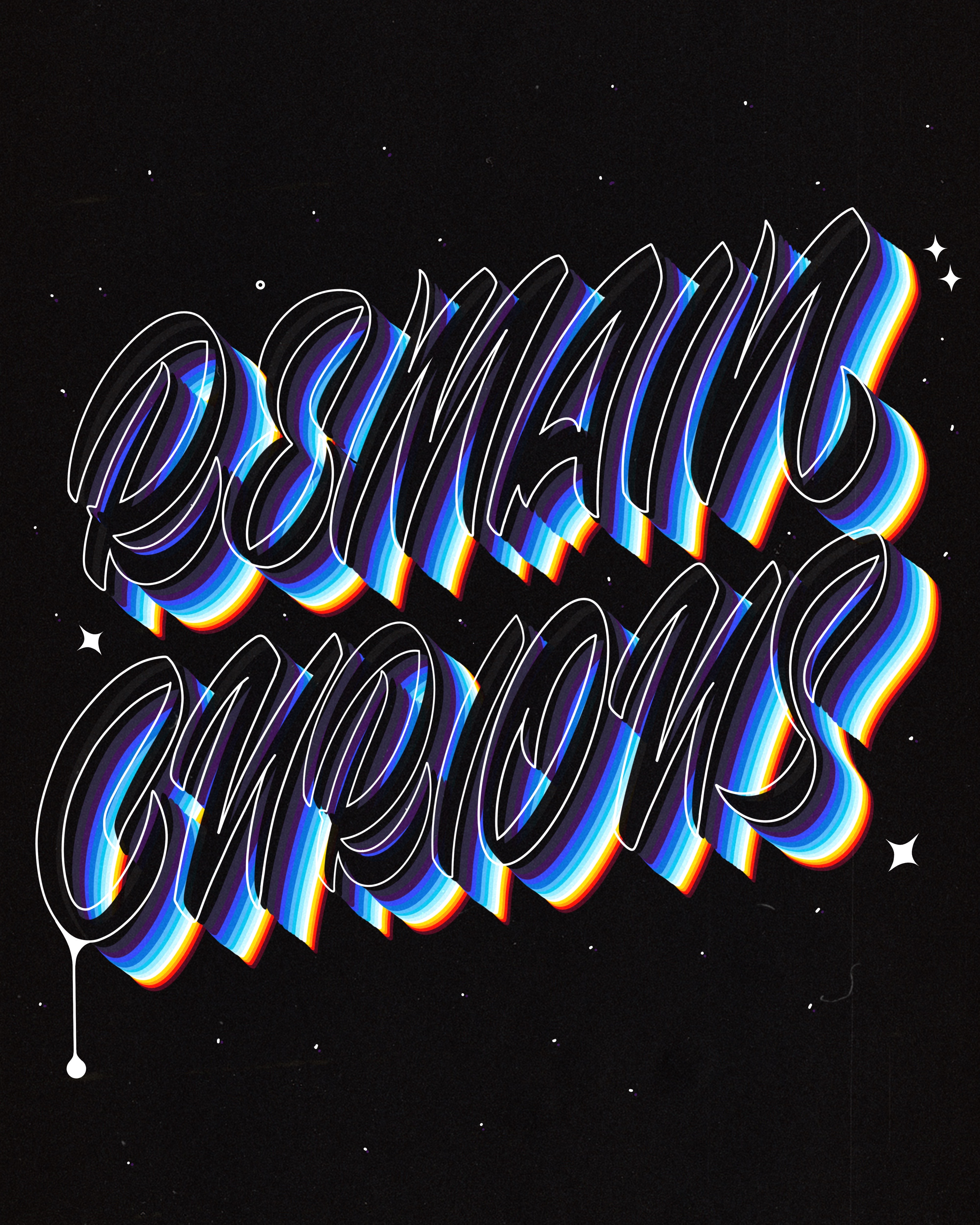 Example of Hand Lettering 'Remain Curious'
