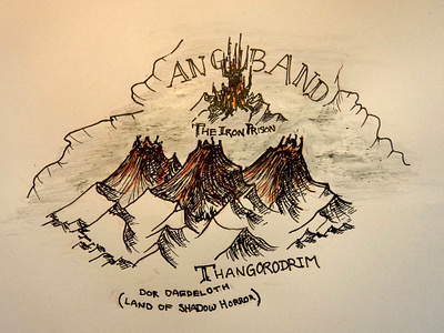 Inktober: Map - The Iron Prison angband drawing illustration ink inktober map middleearth tolkien