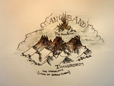 Inktober: Map - The Iron Prison angband drawing illustration ink inktober map middleearth tolkien