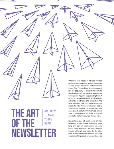 The Art of The New Letter article diagram graphic design illustration instructions newletter paper planes