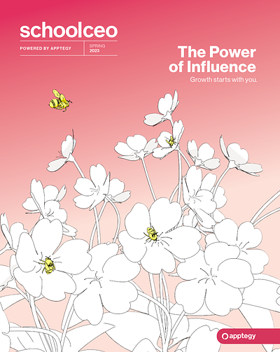 Schoolceo | Vol. 5 Issue 3 Spring 2023 (Cover) bees cover illustration flowers illustration print schoolceo