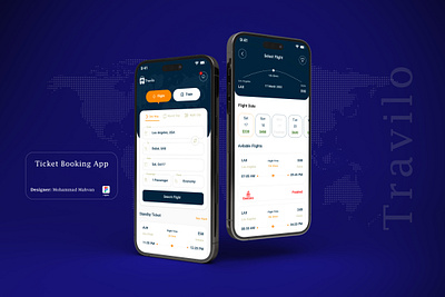Travilo Ticket Booking App design figma mobile ui designer product designer ticket booking app ui ui design ui designer uiux user interface