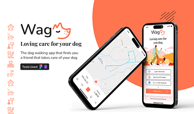 Wag: Loving care for your dog animation branding graphic design logo ui ux