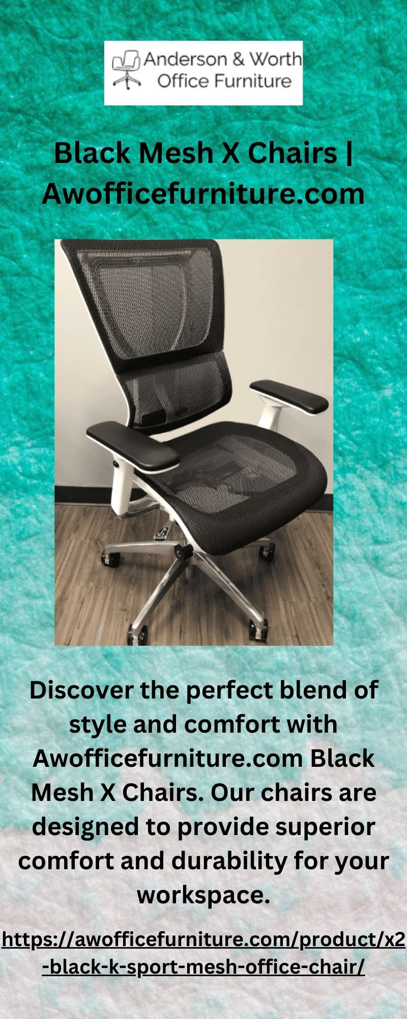 Black Mesh X Chairs by Anderson & Worth Office