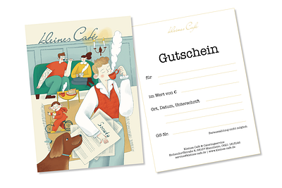 The cafe gift card cafe character characterdesign characters child coffee dog food illustration illustrator people restaurant
