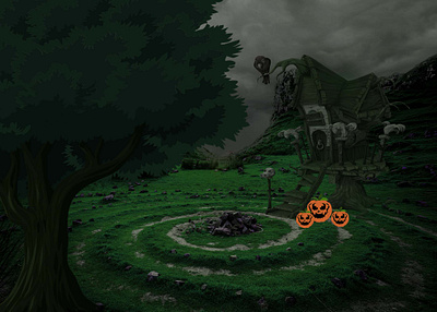 Halloween House. flat design graphic design halloween horror house illustration print spooky vector