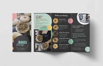 Brochure for bagel production bagel branding branding for cafe brochure cafe flyer food production graphic design print design