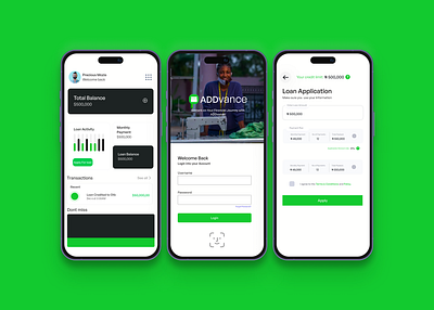 ADDVANCE Loan App branding loan logo typography ui