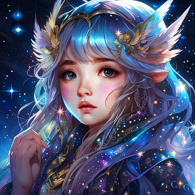 Astral Princess #1 ai artwork astral ethereal fantasy female illustration stars young