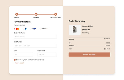 Checkout Page ui