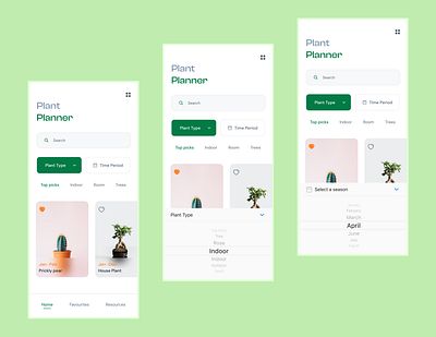 Plant Planner app design mobile app ui ui design ux