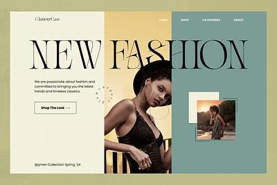 Fashion Landing Page Design clothing design desktop design fashion graphic design landing page minimal ui uiux design web design website