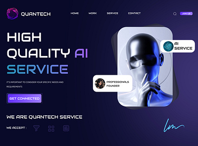 High Quality AI SERVICE ON Quantech co 3d branding graphic design ui