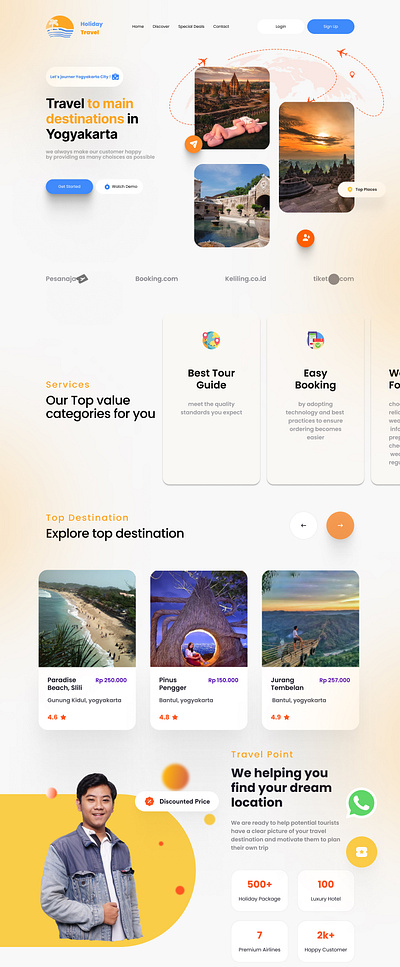 UI Holiday Travel Web Application branding illustrations logo motion graphics ui web app web designer