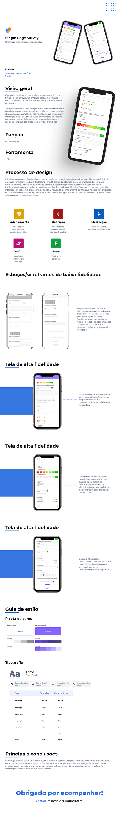 Single Page Survey design ui ux