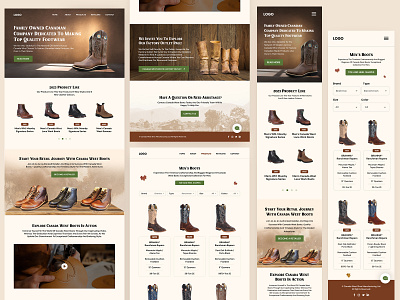 Canada West Boots Website Designing design ecommerce hero header landing page shopping ui uiux ux web web design web designing website design website redesign