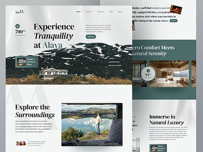 Alaya - Cabin Landing Page. cabin cabinrental homestay homestaylandingpage landingpage realestate uidesign userinterfacedesign webdesign