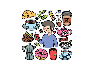 Coffee Doodle Illustration coffee cute doodle icon illustration vector