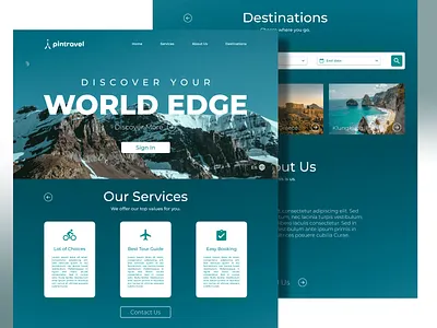 Web Design for Pintravel brand brand identity branding design graphic design homepage illustration landing page logo travel agency ui ux vector web web design website website design