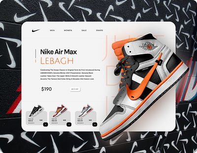Nike UI background beautiful branding figma graphic design homepage nike nike design nike shoes orange shoes ui ui design ui ux ux ux design webpage website