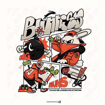 Bunnies Character apparel branding bunny cartoon character collection comics concept design fun funny graffiti graphic design illustration mascot newjeans rabbit sticker tshirt vector