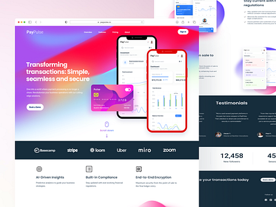 A SaaS Payment Gateway branding design landing page saas ui ux web design website