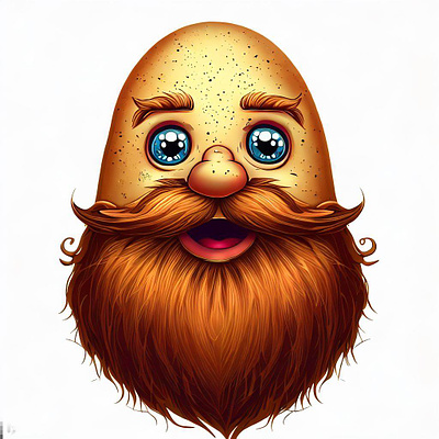 Bearded Potato | Digital Illustration | tracingflock adobe illustrator ai aiart artificial intelligence beard beard love illustration potato tracingflock vegetables
