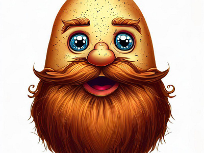 Bearded Potato | Digital Illustration | tracingflock adobe illustrator ai aiart artificial intelligence beard beard love illustration potato tracingflock vegetables