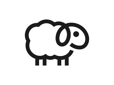 Sheep Mark branding cute design goat graphic design icon line linier logo logos monoline sheep simple