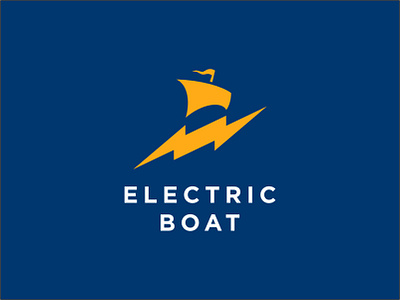 Electric Boat boat bolt branding design electric graphic design icon lightning logo logos ocean sea ship simple thunder