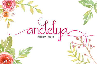 Andelya Font brush brush script font lettering logo script typeface typograph