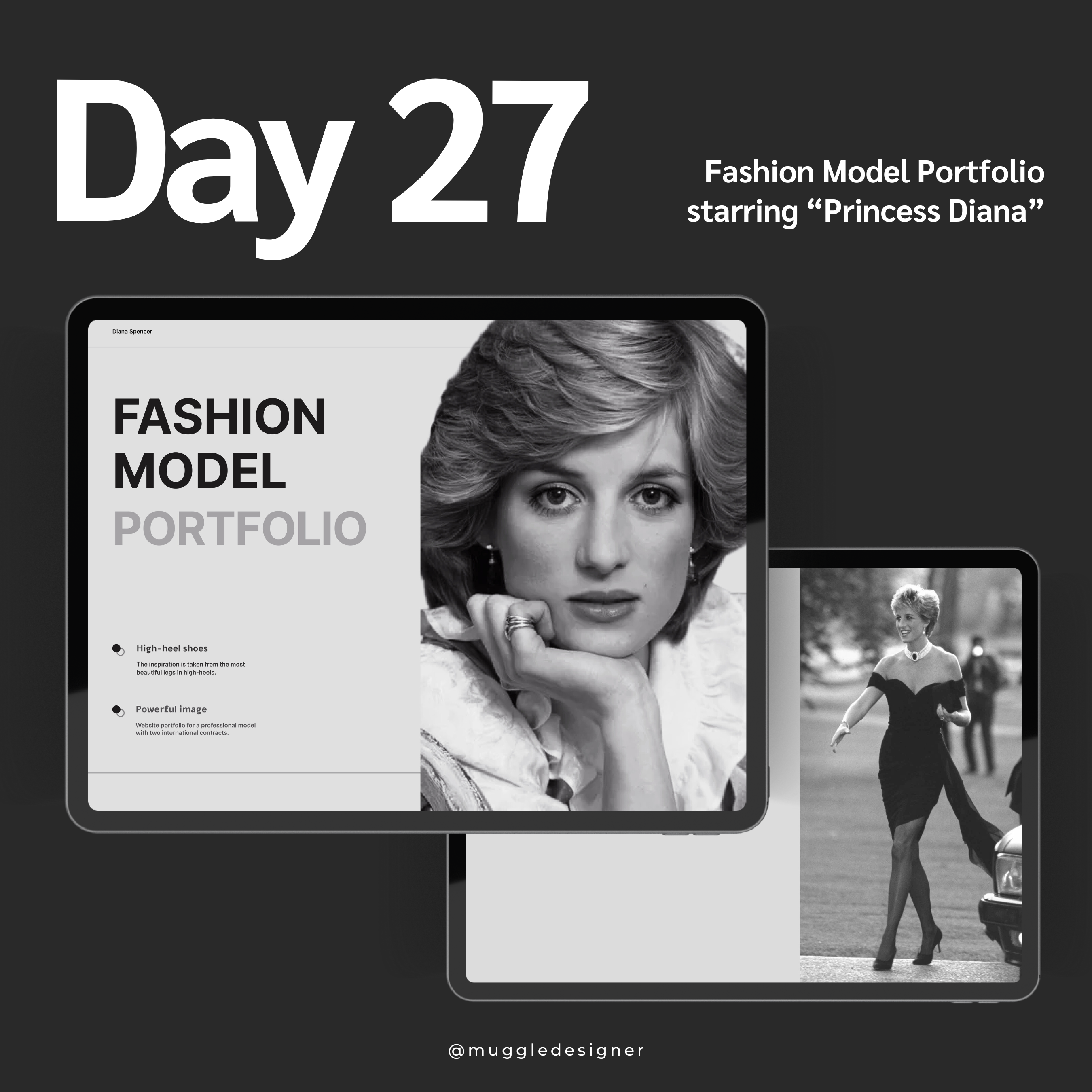 Fashion Model Portfolio - Muggle Designer 3d animation branding design graphic design illustration logo motion graphics ui vector