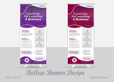 Rollup Banner Design Template 3d animation app banner branding design graphic design illustration logo motion graphics rollup banner design typography ui ux vector