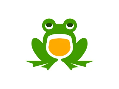 Frog Beer beer branding design drunk frog glass graphic design icon illustration logo logos negative space simple vector wine