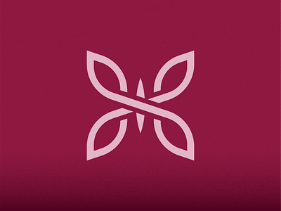 Butterfly Logo brand branding butterfly feminine gradient grain logo logos magenta minimal pink strong texture woman women